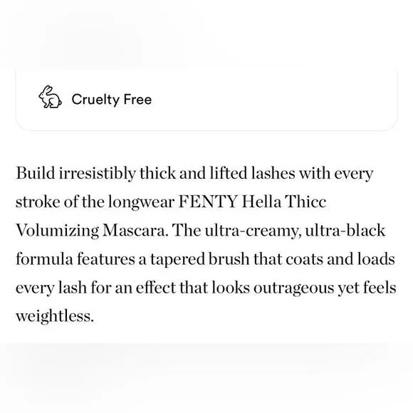 $6❤️‍🔥 LAST 1! FENTY Beauty Hella Thicc Volumizing Mascara CUZ I’M BLACK 👁️NEW - Picture 6 of 7